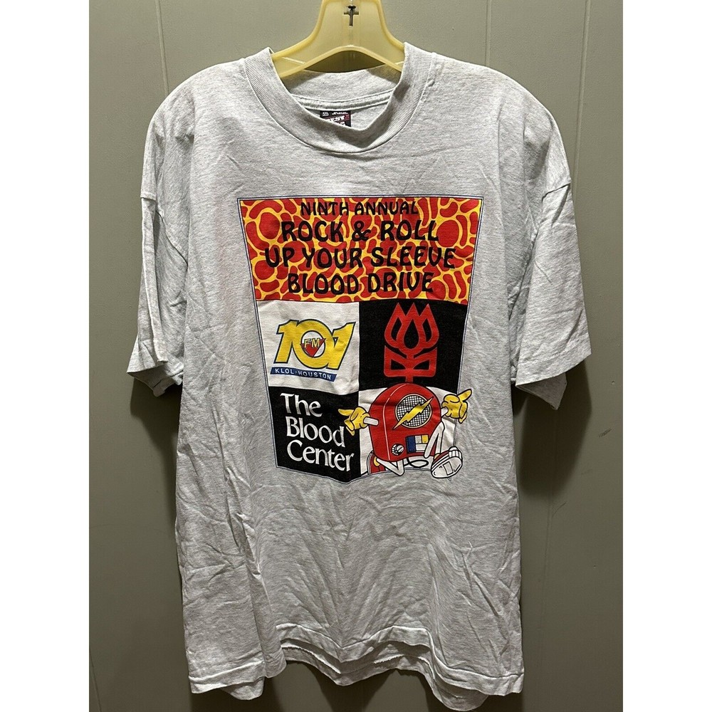 HOUSTONS ROCK 101 KLOL 9th Annual Rock & Roll Blood Drive Shirt Sz XXL VTG